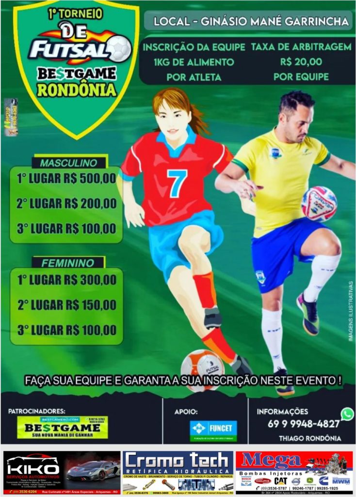 BestGame promoverá 1º Torneio de Futsal em Ariquemes